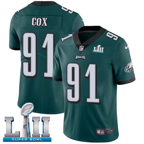 Men Philadelphia Eagles #91 Cox Green Limited 2018 Super Bowl NFL Jerseys